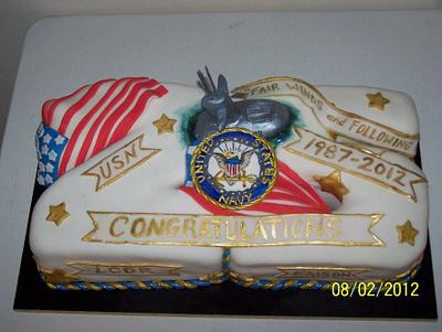 Navy Submarine Retirement Cake - Cake by Bella Noche Cakes
