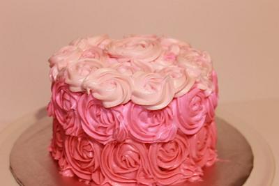 Pink Ombre Rose Smash Cake - Cake by Kimberly Miller
