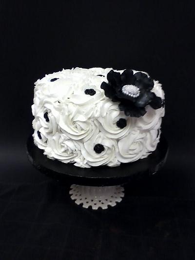 Black & White Cutting Cake - Cake by Cheryl's Creative Cakery
