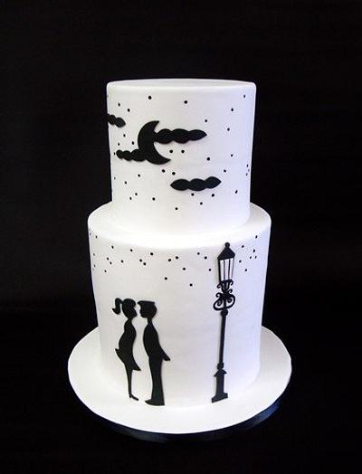 Kissing Couple Silhouette - Cake by Berliosca Cake Boutique
