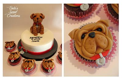 Shar Pei Dog Cake and Cupcakes - Cake by Bela Verdasca