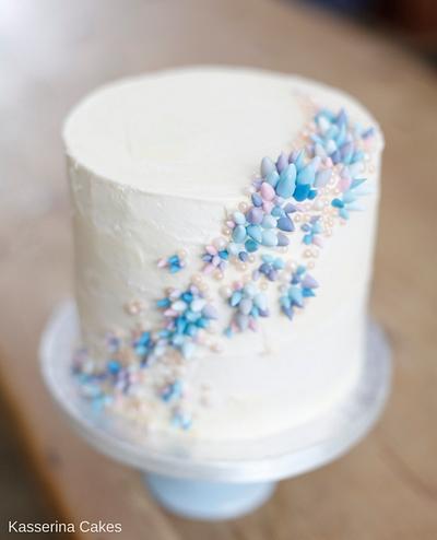 Coral inspired buttercream stacked cake - Cake by Kasserina Cakes