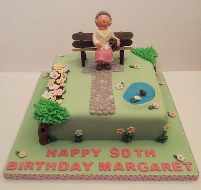 90th Birthday Garden Cake - Cake by Sarah Poole
