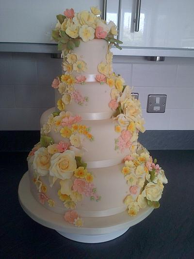 Cascade of Spring Flowers - Cake by Vintage Rose