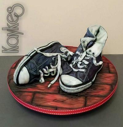 A pair off loved worn Converse xx - Cake by kaykes