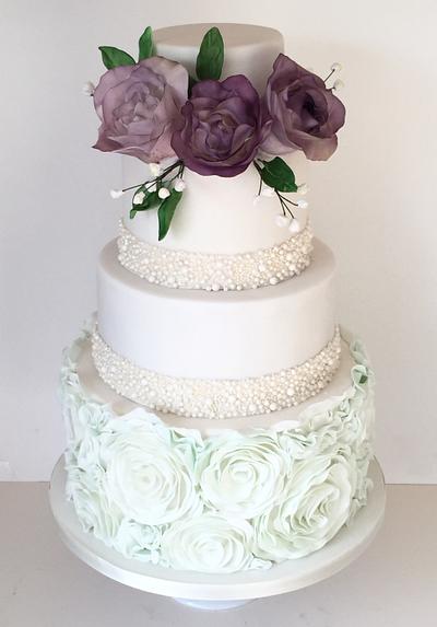 Sea breeze green & purple wedding  - Cake by Happyhills Cakes