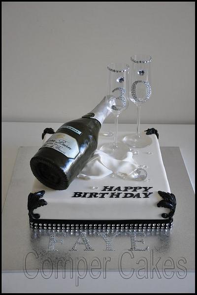 Champagne & anniversary cake  - Cake by Comper Cakes