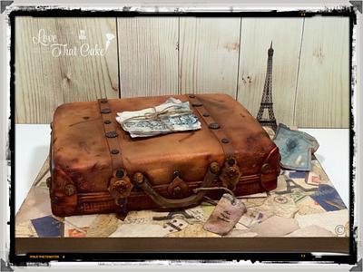Vintage luggage/Bon Voyage  - Cake by Michelle Bauer