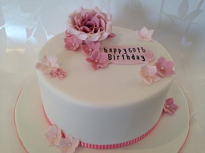Rose 60th Birthday Cake - Cake by SallyJaneCakeDesign