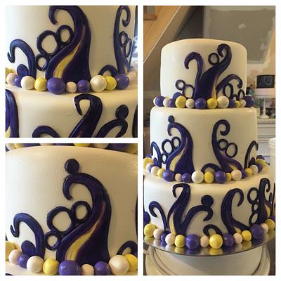 Purple waves - Cake by Ediblesins