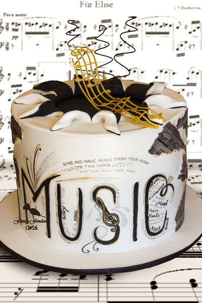 Musical Thank You  - Cake by Fancy Fondant WA