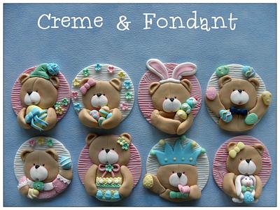 Easter baby bear fondant toppers - Cake by Creme & Fondant