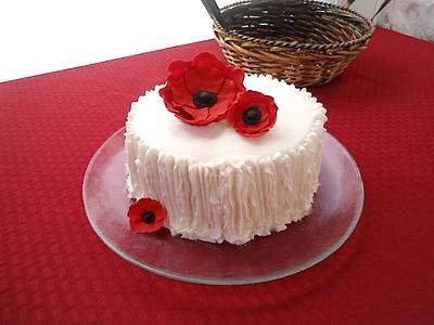 Poppies and Buttercream Ruffles - Cake by Sugar Me Cupcakes