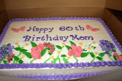 60th flower garden birthday cake - Cake by Michelle