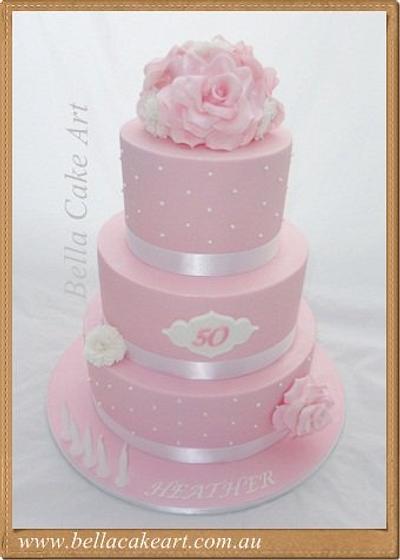 Three Tier Romantic cake with roses - Cake by Bella Cake Art