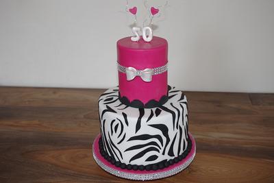 Zebra Diamante cake - Cake by Donnasdelicious