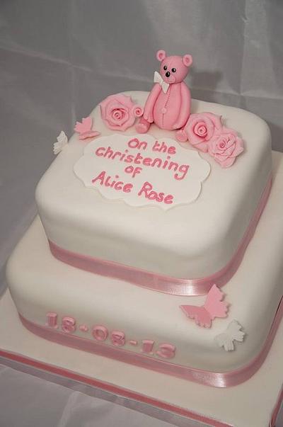 Teddy bear christening cake - Cake by Emma