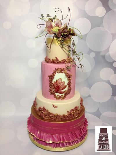 Baroque frills wedding cake - Cake by Dragons and Daffodils Cakes