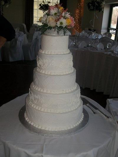5 tier wedding  - Cake by jujucakes