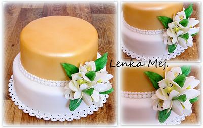 Wedding cake with tulips - Cake by Lenka