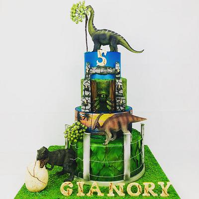 Dinosaure cake lover - Cake by Cindy Sauvage 