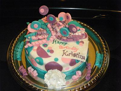 Polka dot Birthday - Cake by Valley Kool Cakes (well half of it~Tara)