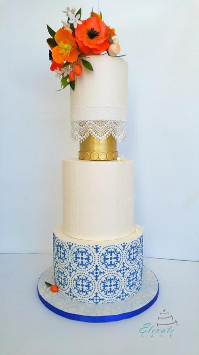 Spanish Inspired Wedding Cake - Cake by Elevatecake
