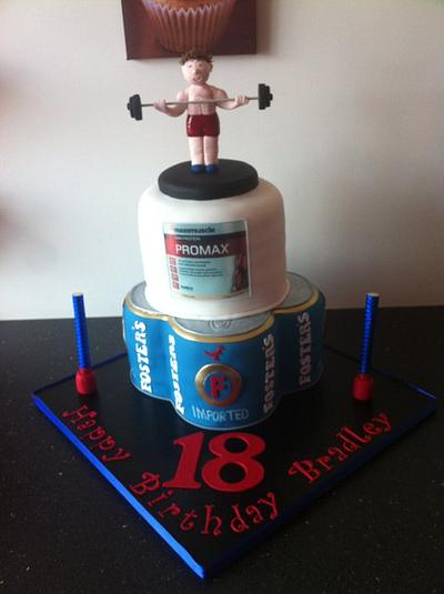 Beer and bodybuilder cake - Cake by Donnajanecakes 