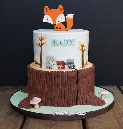 Fox/Woodland Baby Shower - Cake by Mom's Busy Baking