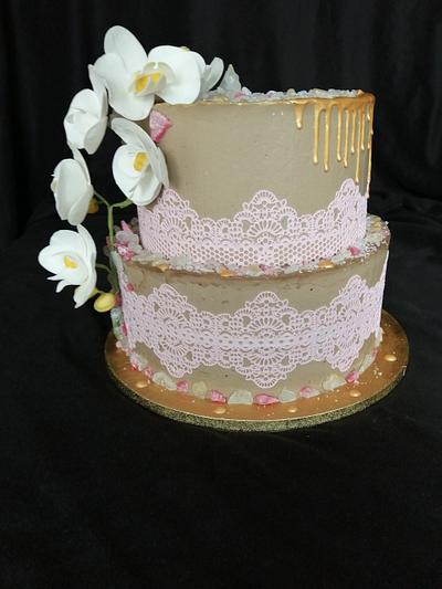 Orhid and lace - Cake by Mira's cake