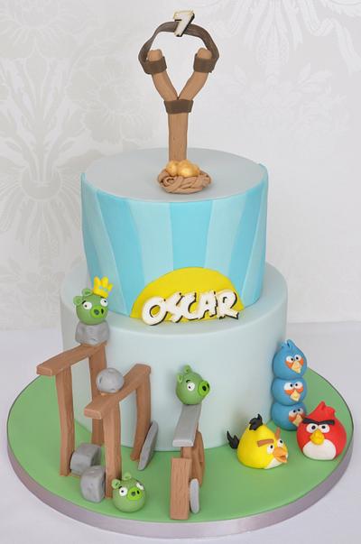 Angry Birds birthday cake - Cake by Mrs Robinson's Cakes