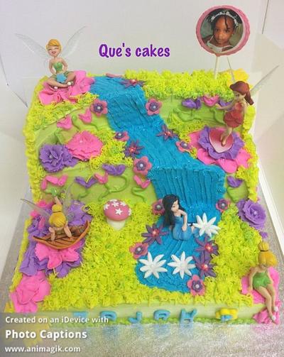 Tinkerbell butter cream cake  - Cake by Que's Cakes