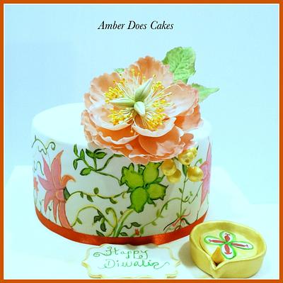 Handpainted Floral Cake  - Cake by AmberDoesCakes