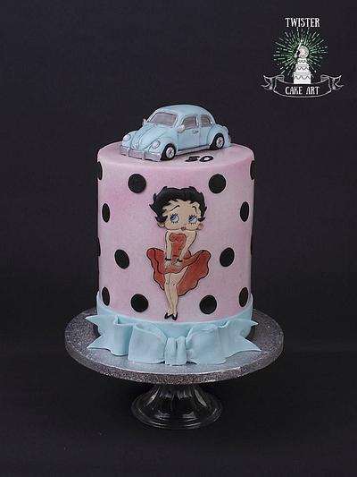 Betty boop and vw beetle - Cake by Twister Cake Art