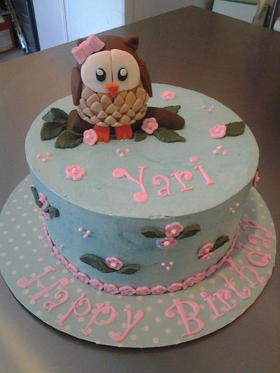 Teal & Pink Owl Cake - Cake by Rosa