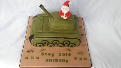 Father Christmas in his tank - Cake by Chloe Goodship