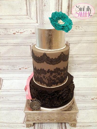 Sexy Black Wedding Cake - Cake by Jenna Crawford