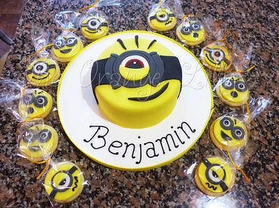Minion cake and cookies - Cake by TheOrangeLily