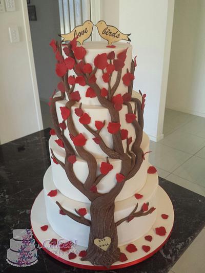 Love Birds in a Tree - Cake by CakesInspiredbyKayla