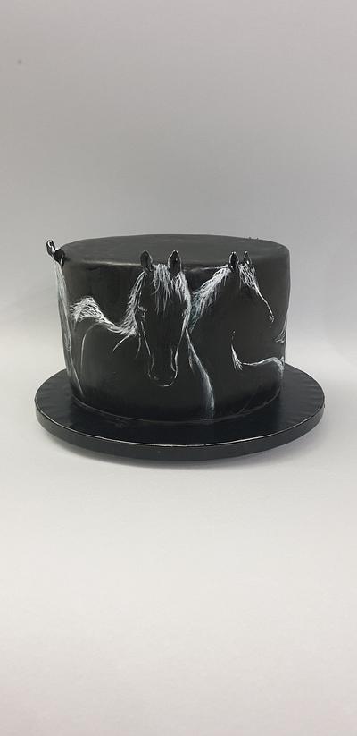 Silhouettes of horses - Cake by iratorte