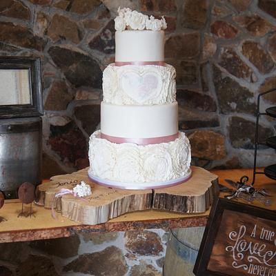 Simply Romantic Wedding Cake - Cake by My AM Bakery