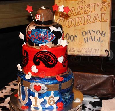 Sweet 16 and Kickin' It Country Style - Cake by Teresa Markarian