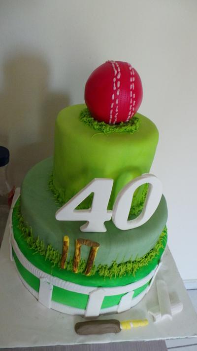 Cricket themed 40th Birthday cake - Cake by JudeCreations