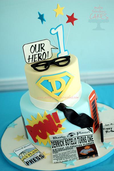Superman/Clark Kent 1st birthday cake - Cake by Make Fabulous Cakes