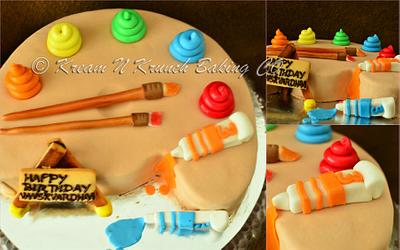 Splash of Color - 3rd Birthday - Cake by KnKBakingCo
