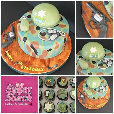 Army themed cake and cupcakes - Cake by shahin