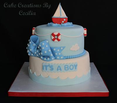 Nautical Baby Shower Cake - Cake by CakeCreationsCecilia