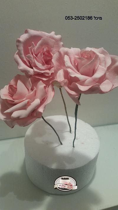 elegant otentic fondunt roses - Cake by michal katz