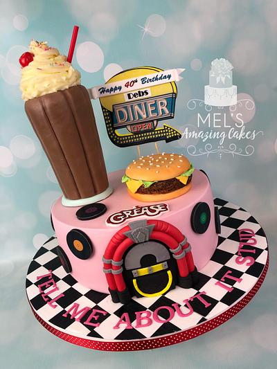 1950’s diner/ Grease inspired Cake  - Cake by Melanie Jane Wright