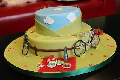 French Honeymoon/60th birthday gardening cake! - Cake by Laura Galloway 